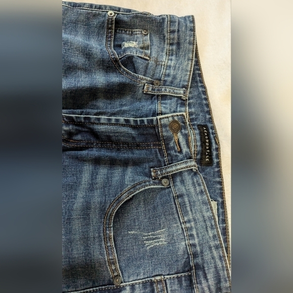 Men's Aeropostale Super Skinny Dark Denim Faded Wash Distressed Size 30 👖🔥 - Picture 8 of 11